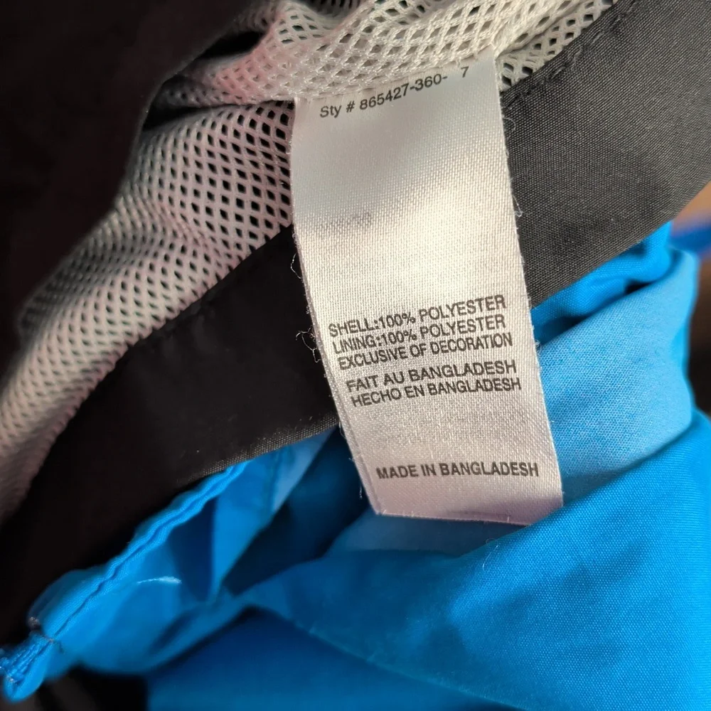 Nike Kids Windbreaker Zipper Jacket Black Blue Gray Size 7